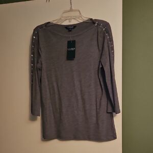Ralph Lauren Heather Gray Top